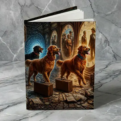 Golden Retrievers Time Travel Steampunk Adventure