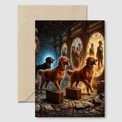 Golden Retrievers Time Travel Steampunk Adventure