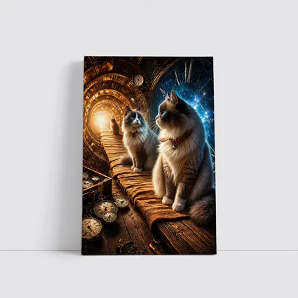 Ragdoll Cats Steampunk Space Time Portal