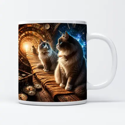 Ragdoll Cats Steampunk Space Time Portal
