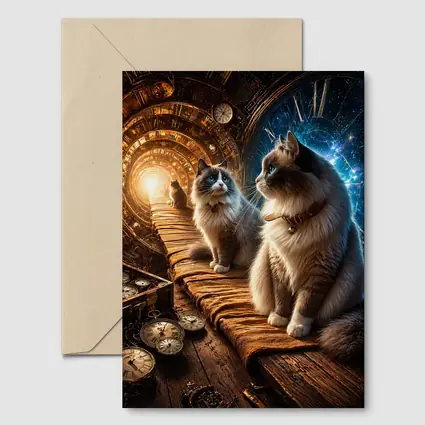 Ragdoll Cats Steampunk Space Time Portal