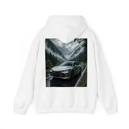 Toyota Avalon Silver Sedan Rainy Mountain Road