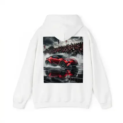 Toyota C-HR Red Drifting Wet Track Crowd