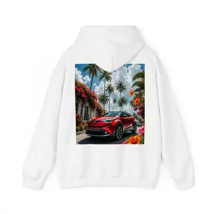 Toyota C-HR Red SUV Tropical Palm Setting