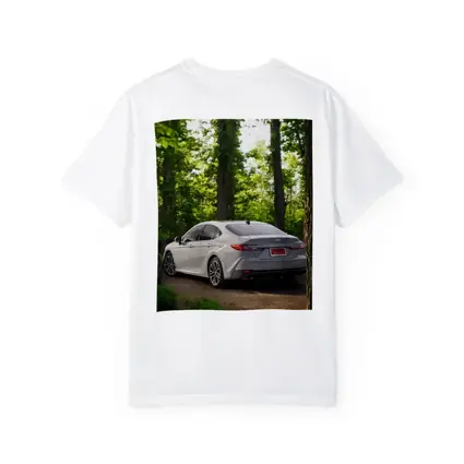 Toyota Camry Silver Sedan Forest Path