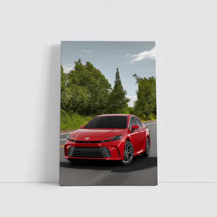 Toyota Camry Red Sedan On Open Road