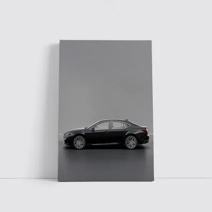Toyota Camry Black Sedan Gray Studio Background