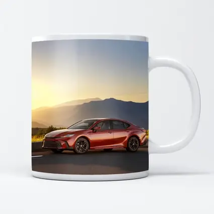 Toyota Camry Red Sedan Mountain Sunset