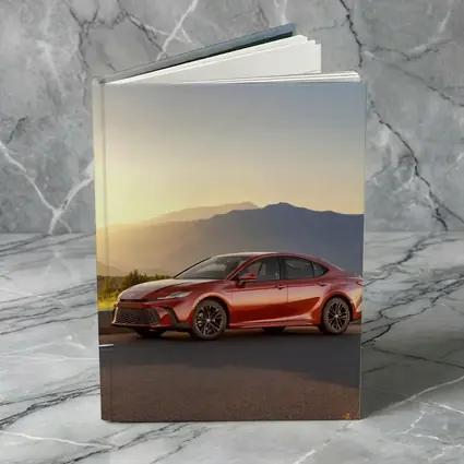 Toyota Camry Red Sedan Mountain Sunset