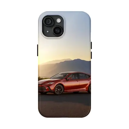 Toyota Camry Red Sedan Mountain Sunset