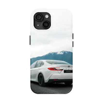 Toyota Camry White Sedan Mountain Road