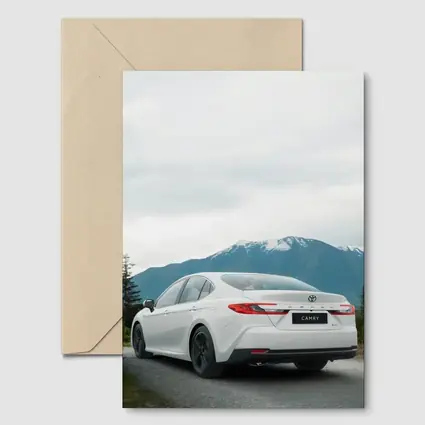 Toyota Camry White Sedan Mountain Road