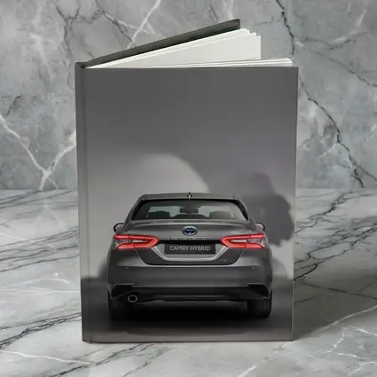 Toyota Camry Hybrid Rear View Gray Background