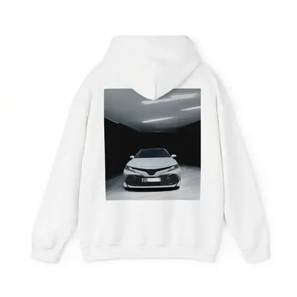 Toyota Camry White Sedan Dark Garage