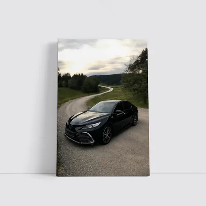 Toyota Camry Black Sedan Gravel Country Road