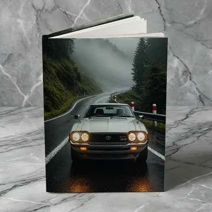 Toyota Celica Classic Car Foggy Mountain Road