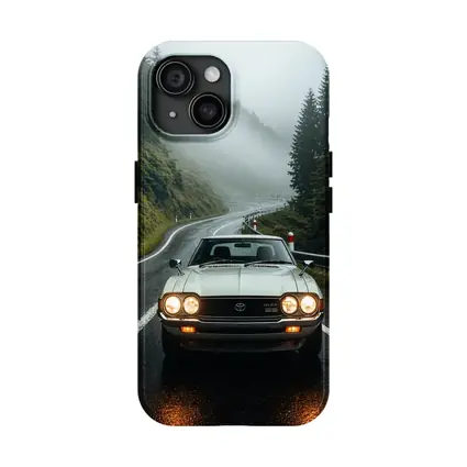 Toyota Celica Classic Car Foggy Mountain Road