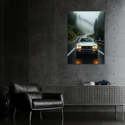 Toyota Celica Classic Car Foggy Mountain Road