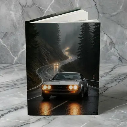 Toyota Celica on Foggy Mountain Road