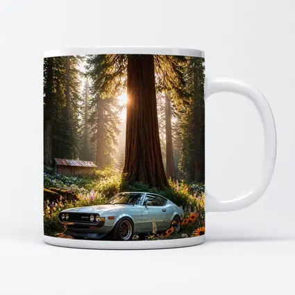 Toyota Celica Parked In Sunlit Forest