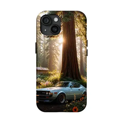 Toyota Celica Parked In Sunlit Forest