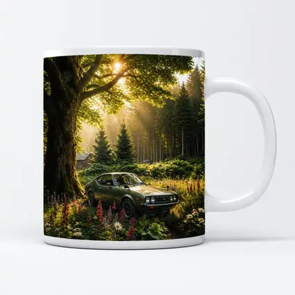 Toyota Celica Parked in Sunlit Forest