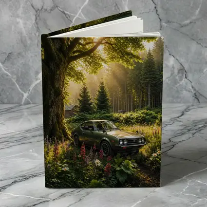 Toyota Celica Parked in Sunlit Forest