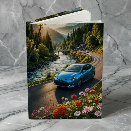 Toyota Corolla Blue Car Mountain River Road
