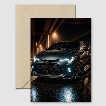 Toyota GR Corolla Rainy Night Street