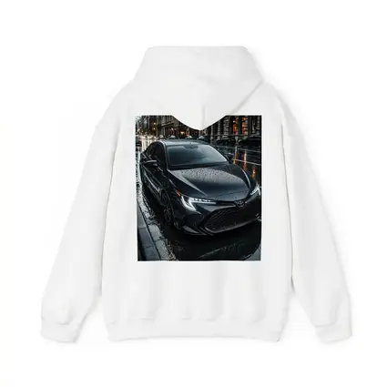 Toyota Corolla Black Rain Wet City Street