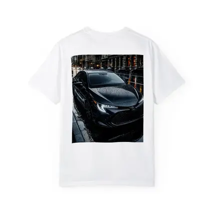 Toyota Corolla Black Rain Wet City Street