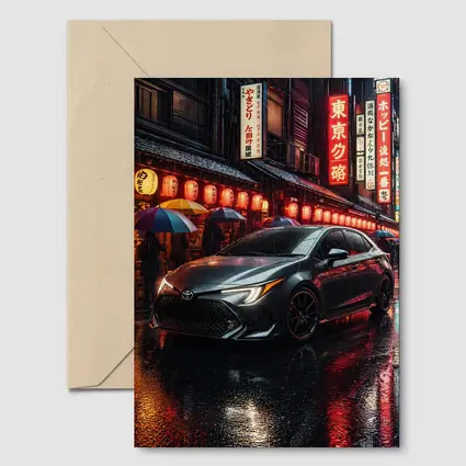 Toyota Corolla Rainy Tokyo Night Street