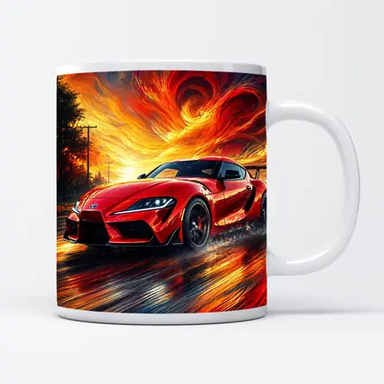 Toyota GR Supra Red Fiery Sky Art