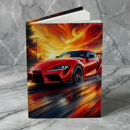 Toyota GR Supra Red Fiery Sky Art