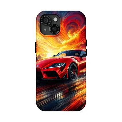 Toyota GR Supra Red Fiery Sky Art