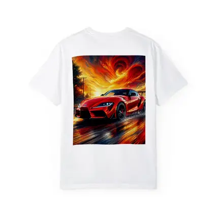 Toyota GR Supra Red Fiery Sky Art