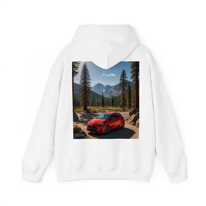 Toyota Yaris Red Hatchback Mountain Forest Setting