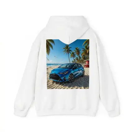 Toyota Yaris Blue Hatchback Beach Setting