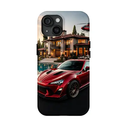 Toyota GT86 Red Coupe Mansion Sunset
