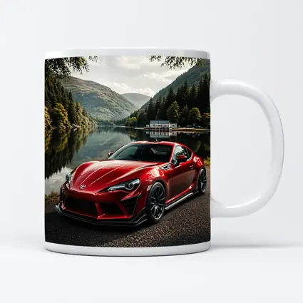 Toyota GT86 Red Coupe By Mountain Lake