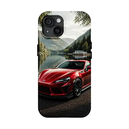 Toyota GT86 Red Coupe By Mountain Lake
