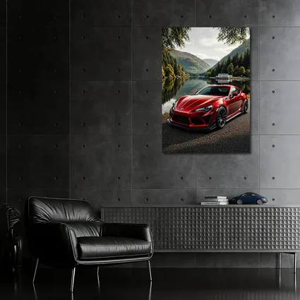 Toyota GT86 Red Coupe By Mountain Lake