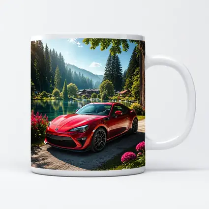 Toyota GT86 Red Coupe By Lake