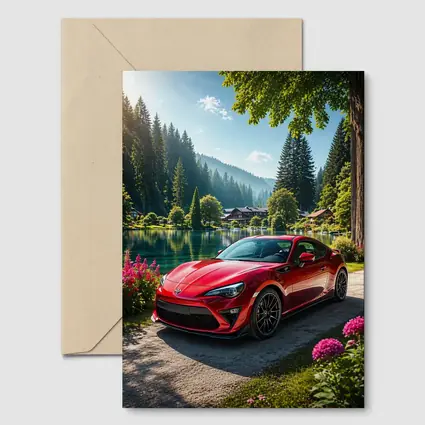 Toyota GT86 Red Coupe By Lake