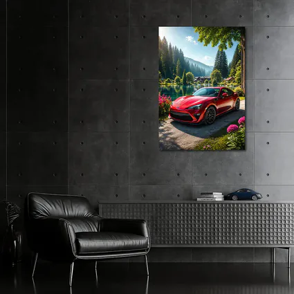 Toyota GT86 Red Coupe By Lake