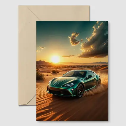 Toyota GT86 Tearing Through Desert Dunes Sunset
