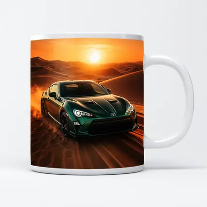 Toyota GT86 Green Coupe Desert Sunset