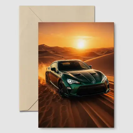 Toyota GT86 Green Coupe Desert Sunset