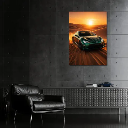 Toyota GT86 Green Coupe Desert Sunset