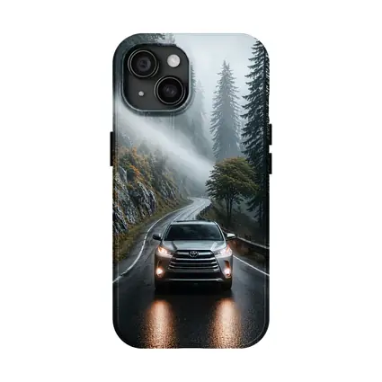 Toyota Highlander SUV Rainy Forest Road